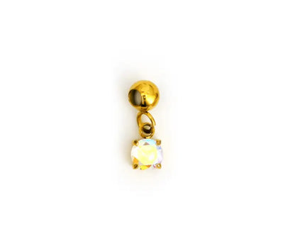 Simplicity Series Gold Birthstone Charm (Stainless Steel)