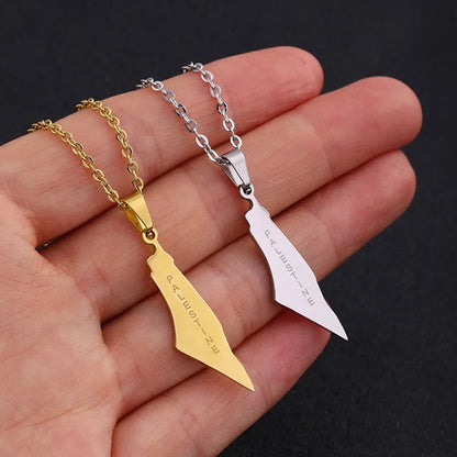 Gold Palestine Engraved Necklace (50cm)