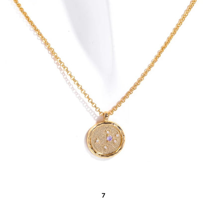 Birthstone & Zodiac Necklace (Stainless Steel)