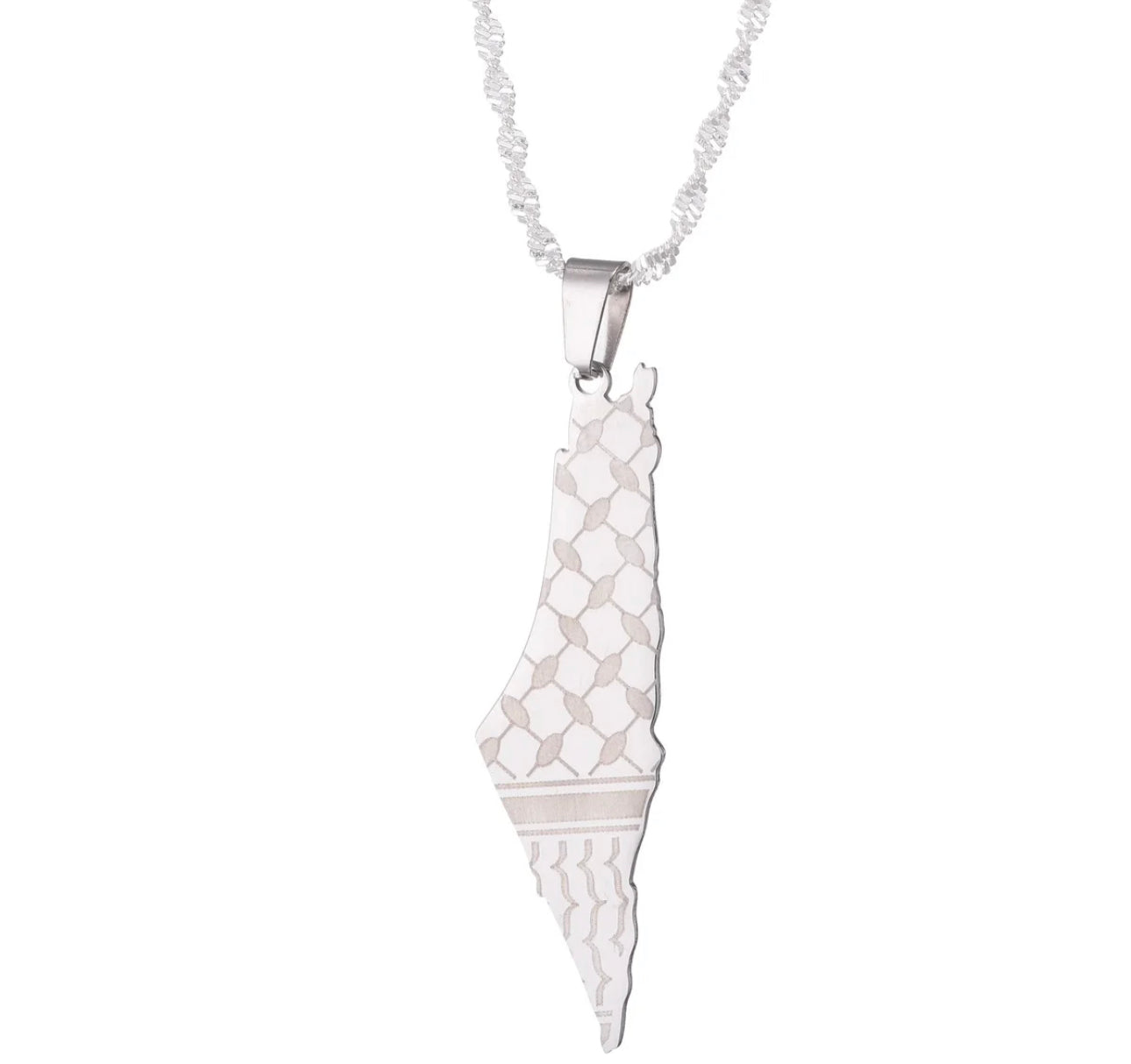 Silver Palestine Strength Necklace (50cm)