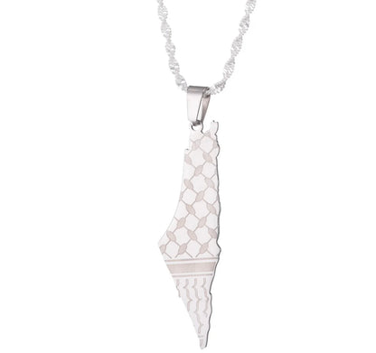 Silver Palestine Strength Necklace (50cm)