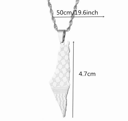 Silver Palestine Strength Necklace (50cm)