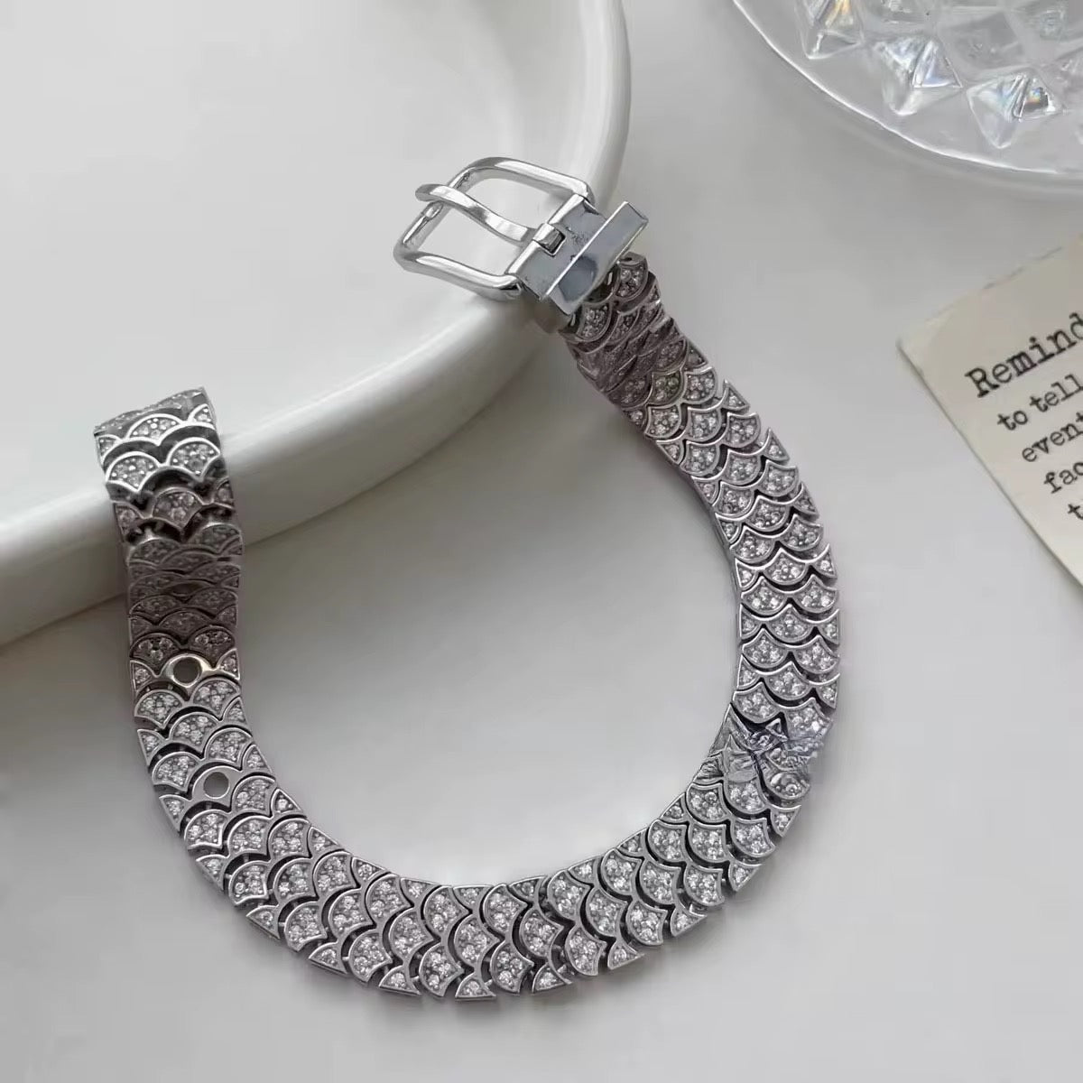 Full Pave Belt Buckle Bracelet (Gold, Silver, Rose)