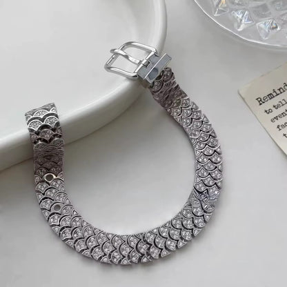 Full Pave Belt Buckle Bracelet (Gold, Silver, Rose)