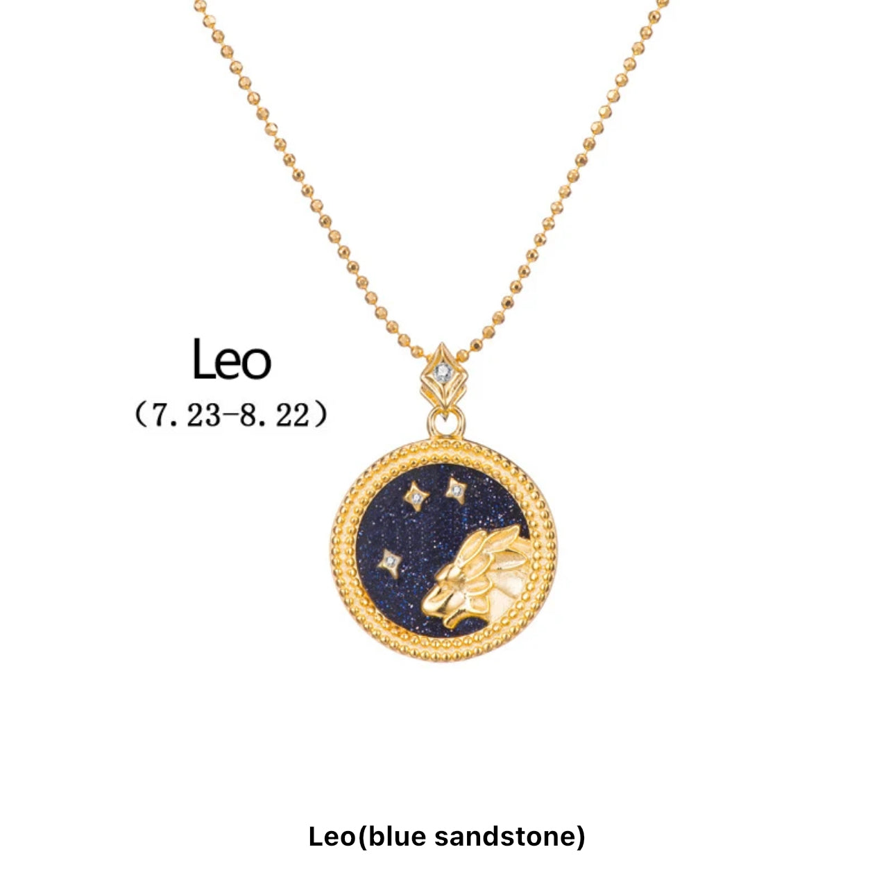 Art Deco Night Sky Glitter Zodiac Necklace (925, Vermeil)