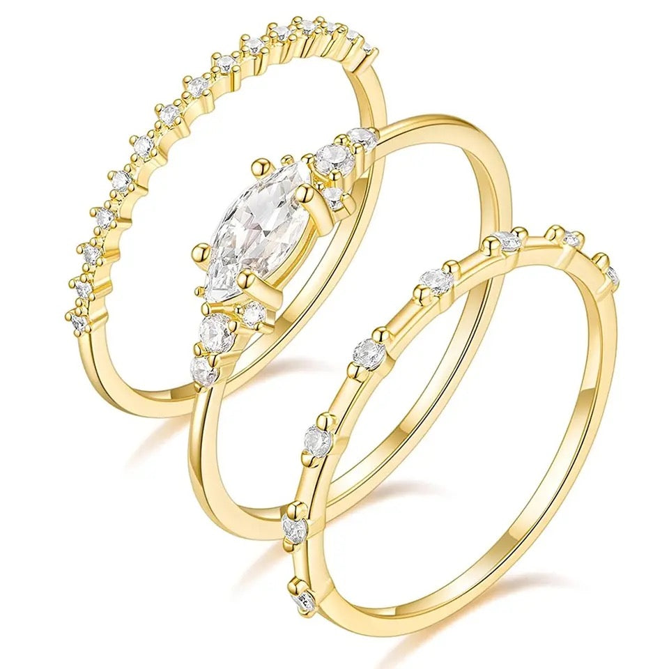 Gold Leila Stack Ring Set