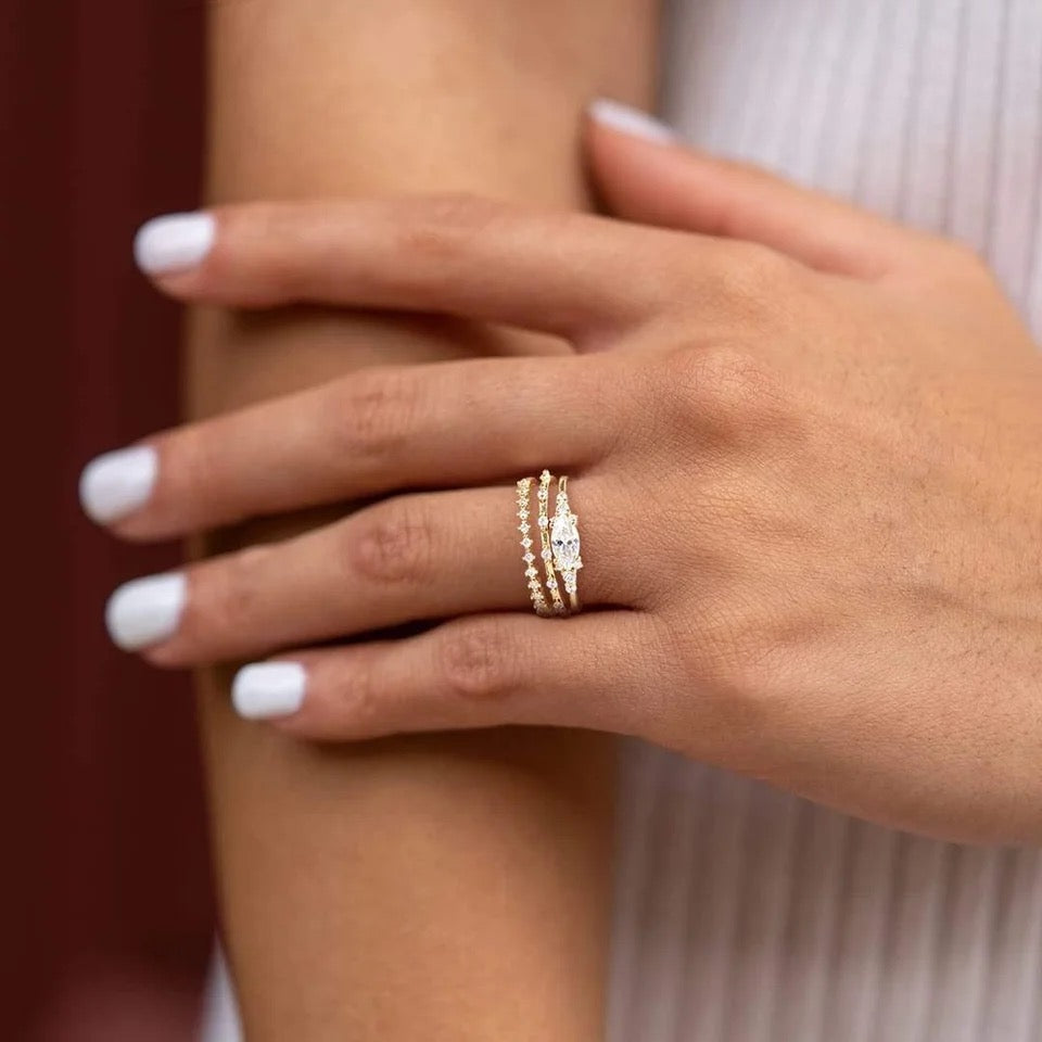 Gold Leila Stack Ring Set