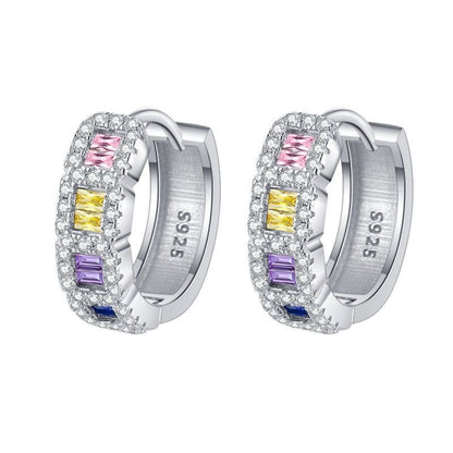 Silver Sweet Spot Baguette Earring (925, Electroplating)