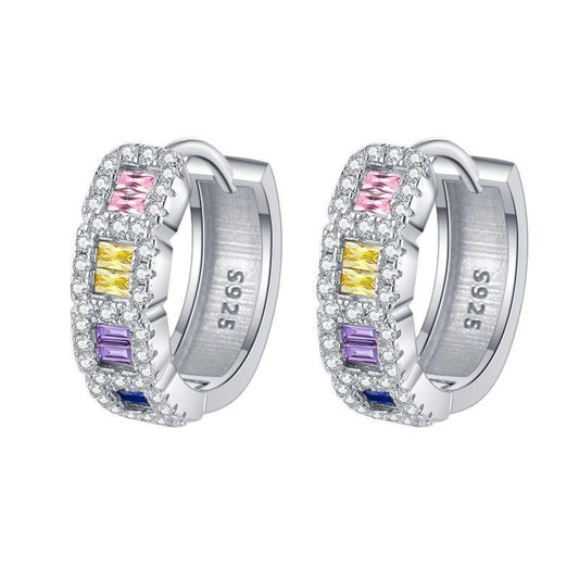 Silver Sweet Spot Baguette Earring (925, Electroplating)