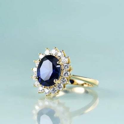 Diana Inspired Gold Sapphire Ring