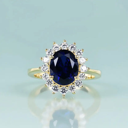 Diana Inspired Gold Sapphire Ring