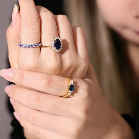 Diana Inspired Gold Sapphire Ring