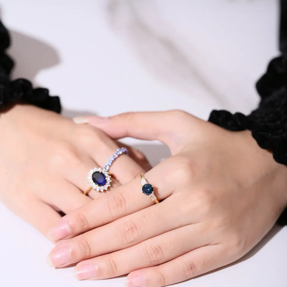 Diana Inspired Gold Sapphire Ring