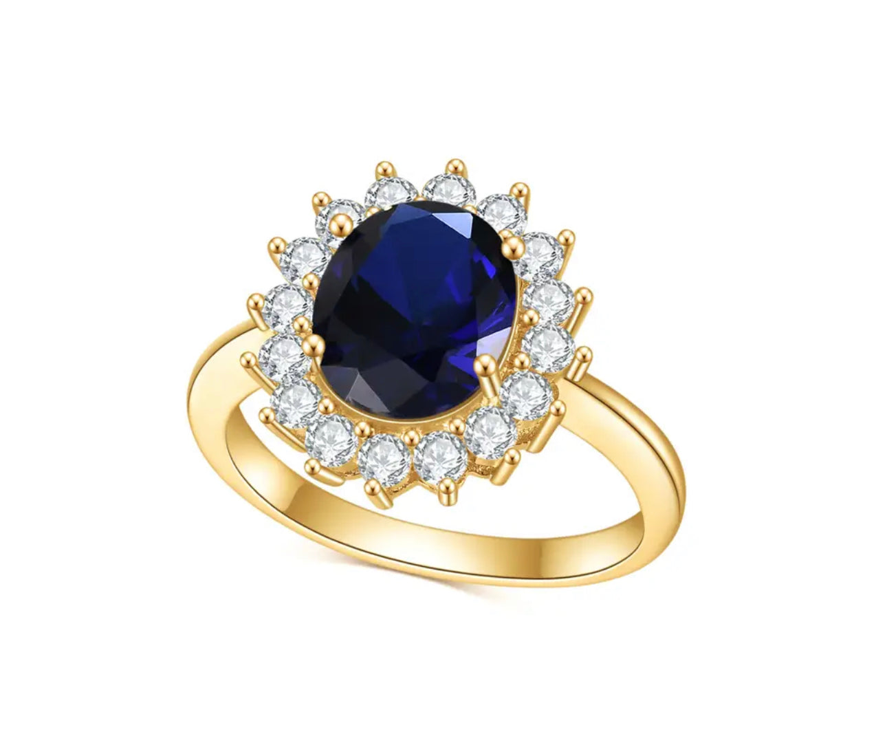 Diana Inspired Gold Sapphire Ring