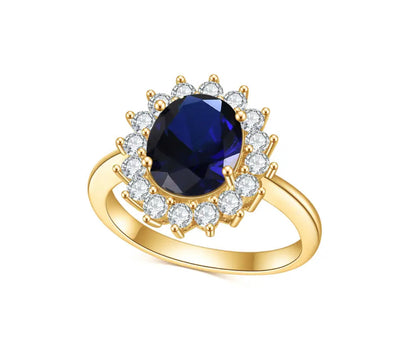Diana Inspired Gold Sapphire Ring