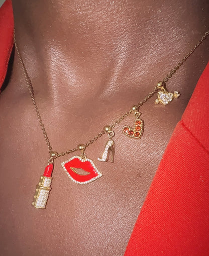 Elite Series Red Lip With NSCD Sparkle Liner Charm (925, Vermeil)