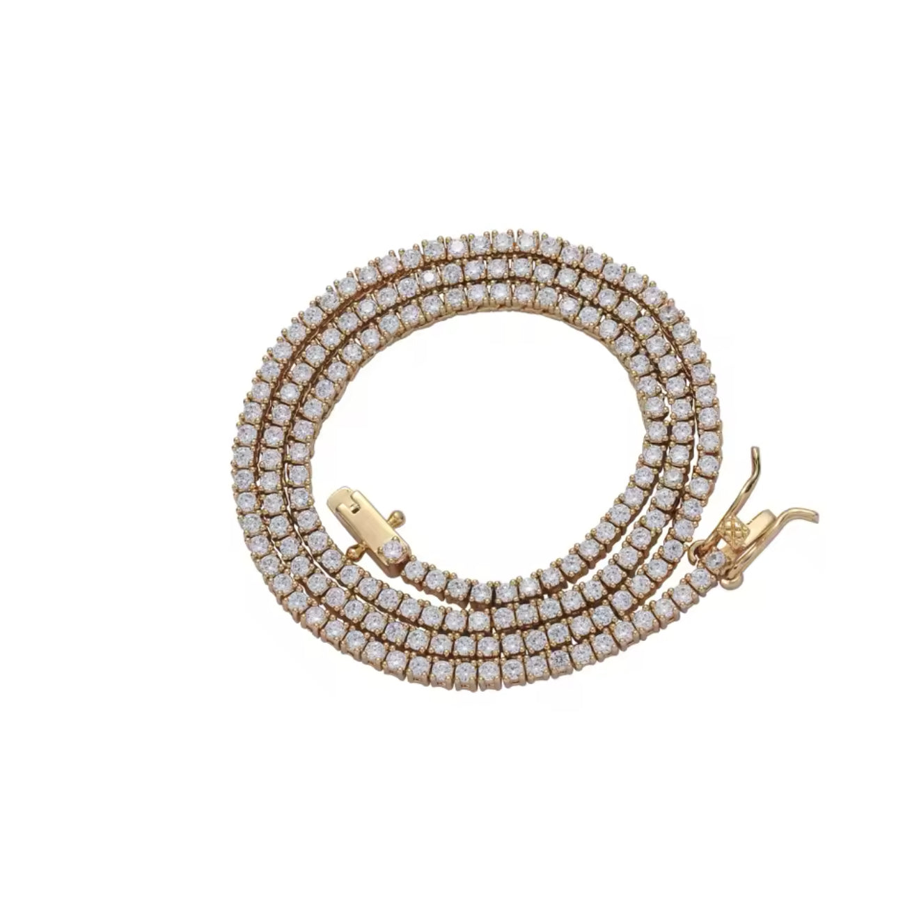Must Have 2mm Cubic Tennis Necklace (Gold/Silver, 40/45cm)