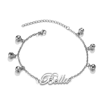 Personalised Baby/Kid Name Bell Charm Braceket