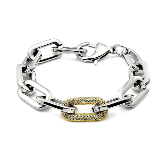 Luxe Two Tone Pave Bracelet