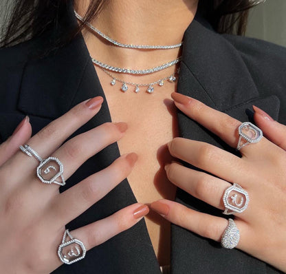 The PlexiGlass Arabic Set (Pendant, Bracelet, Ring, Earring, 925)