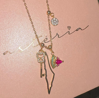 Elite Series Gold Double Palestine Key Charm (925, Vermeil)