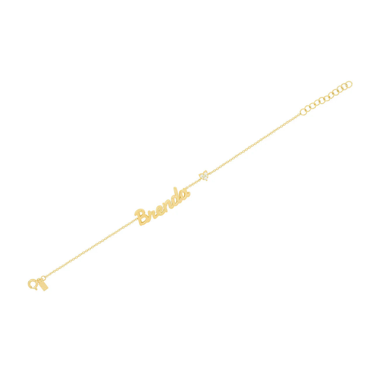 Personalised Baby/Toddler Name Love Moissanite Charm Bracelet (925, Vermeil Gold, Silver, Rose)
