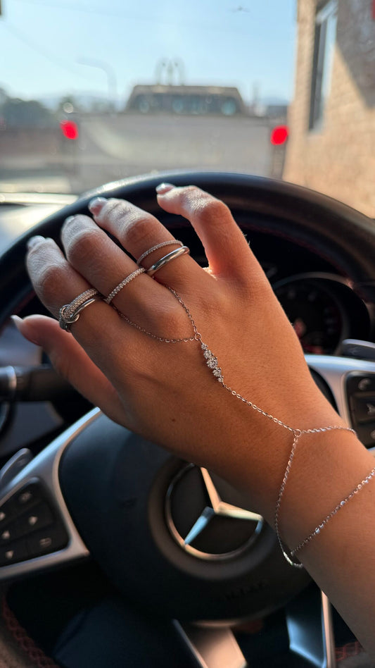 Silver Nscd Hand Chain Bracelet (925, Vermeil)
