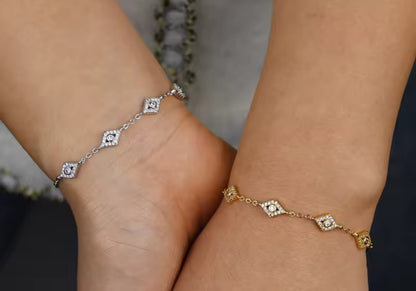 Gold Pave Classica Evil Eye Bracelet (Mix Metal)