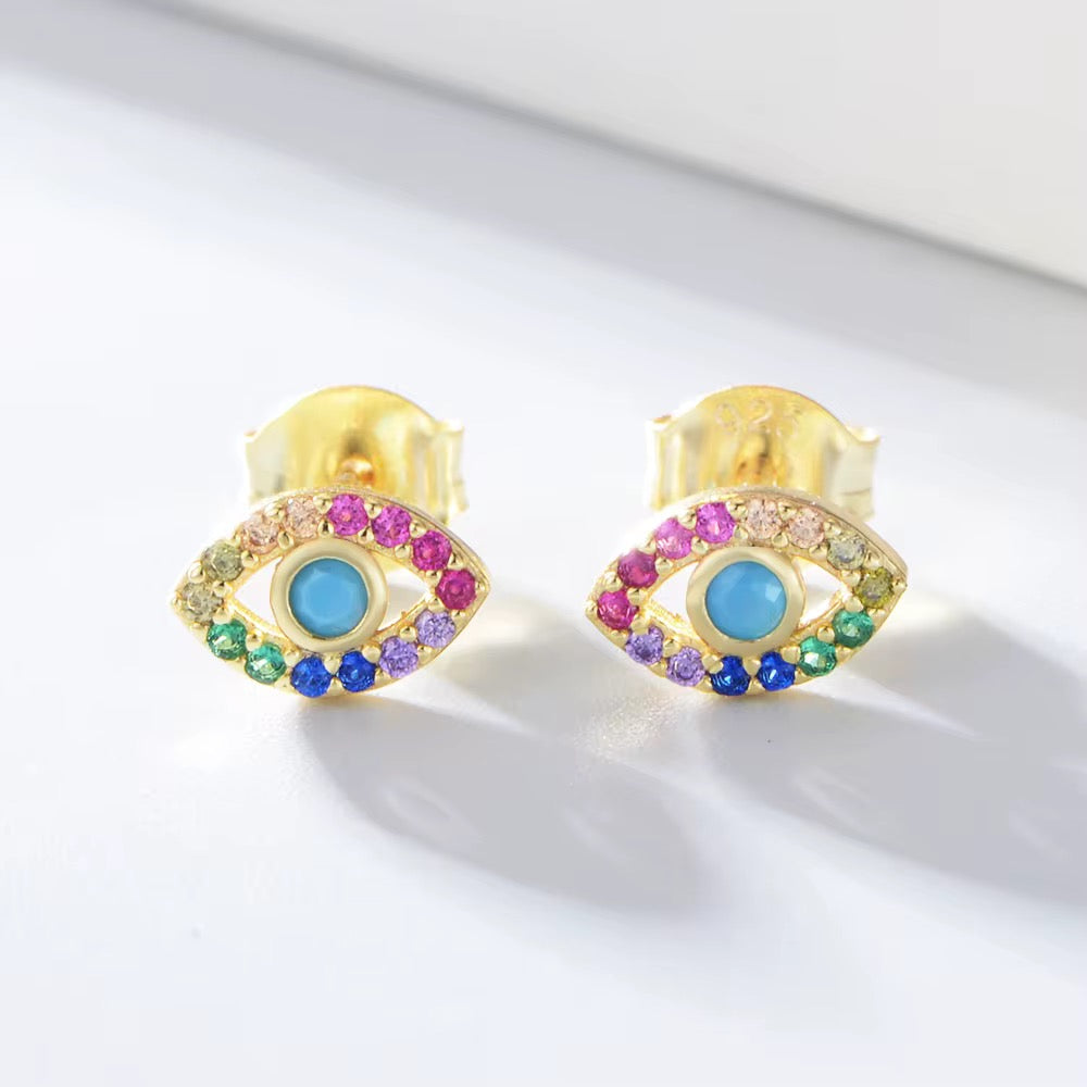 Cutey Evil Eye Earring (925, 18k Electroplating)