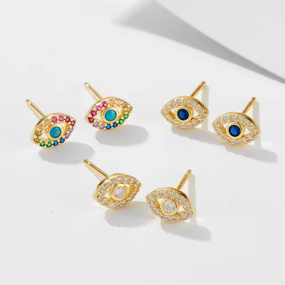 Cutey Evil Eye Earring (925, 18k Electroplating)