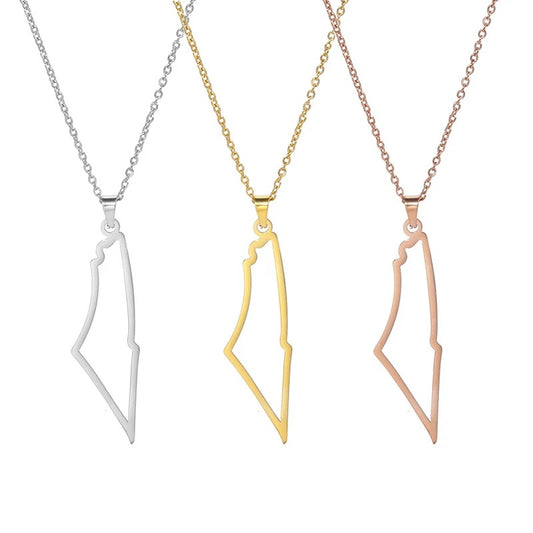 Palestine Forever Map Necklace (Stainless Steel)