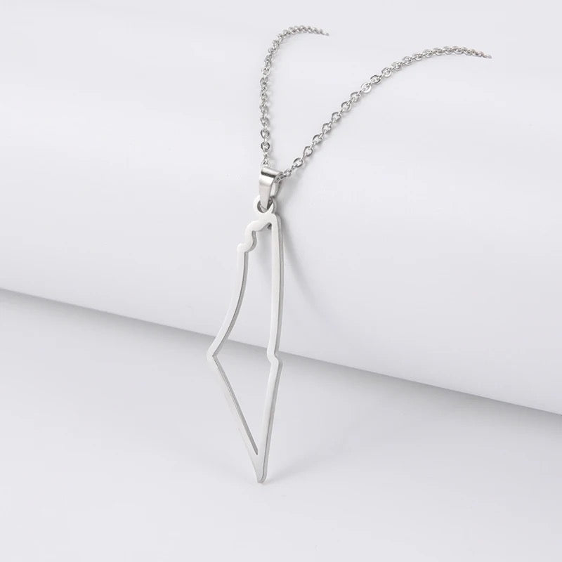 Palestine Forever Map Necklace (Stainless Steel)
