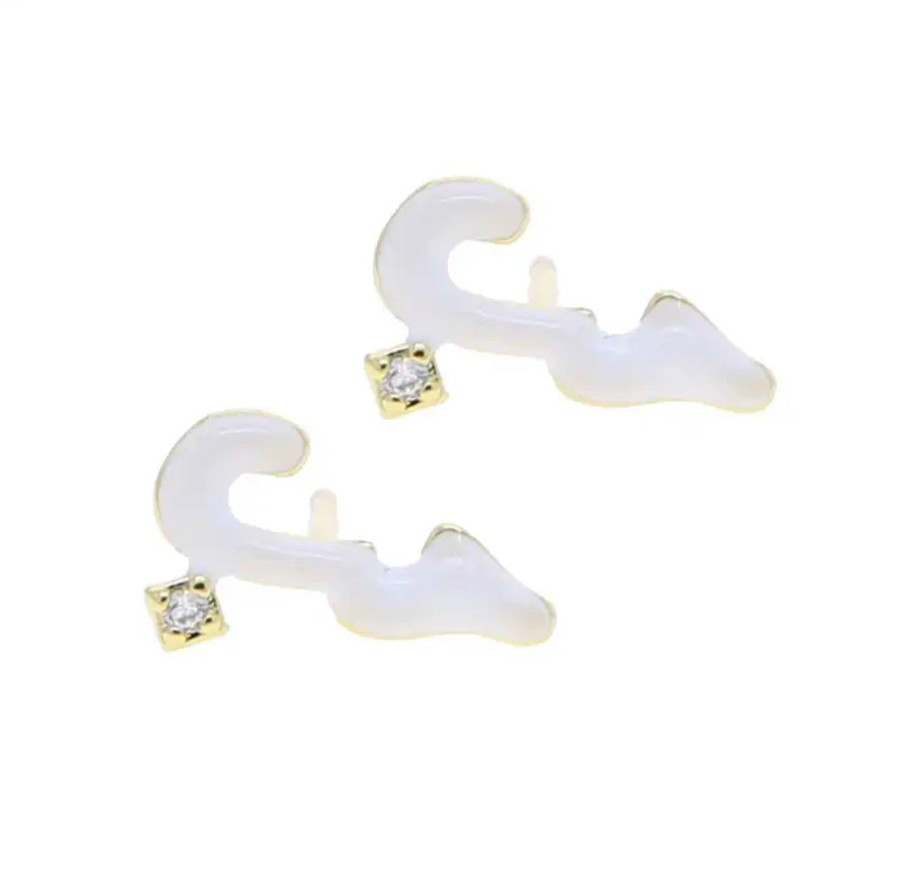 Habibi Cubic Pastel Enamel Earring (Pink, Purple, White, Blue, Green)