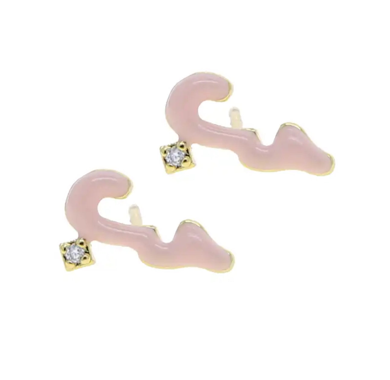 Habibi Cubic Pastel Enamel Earring (Pink, Purple, White, Blue, Green)