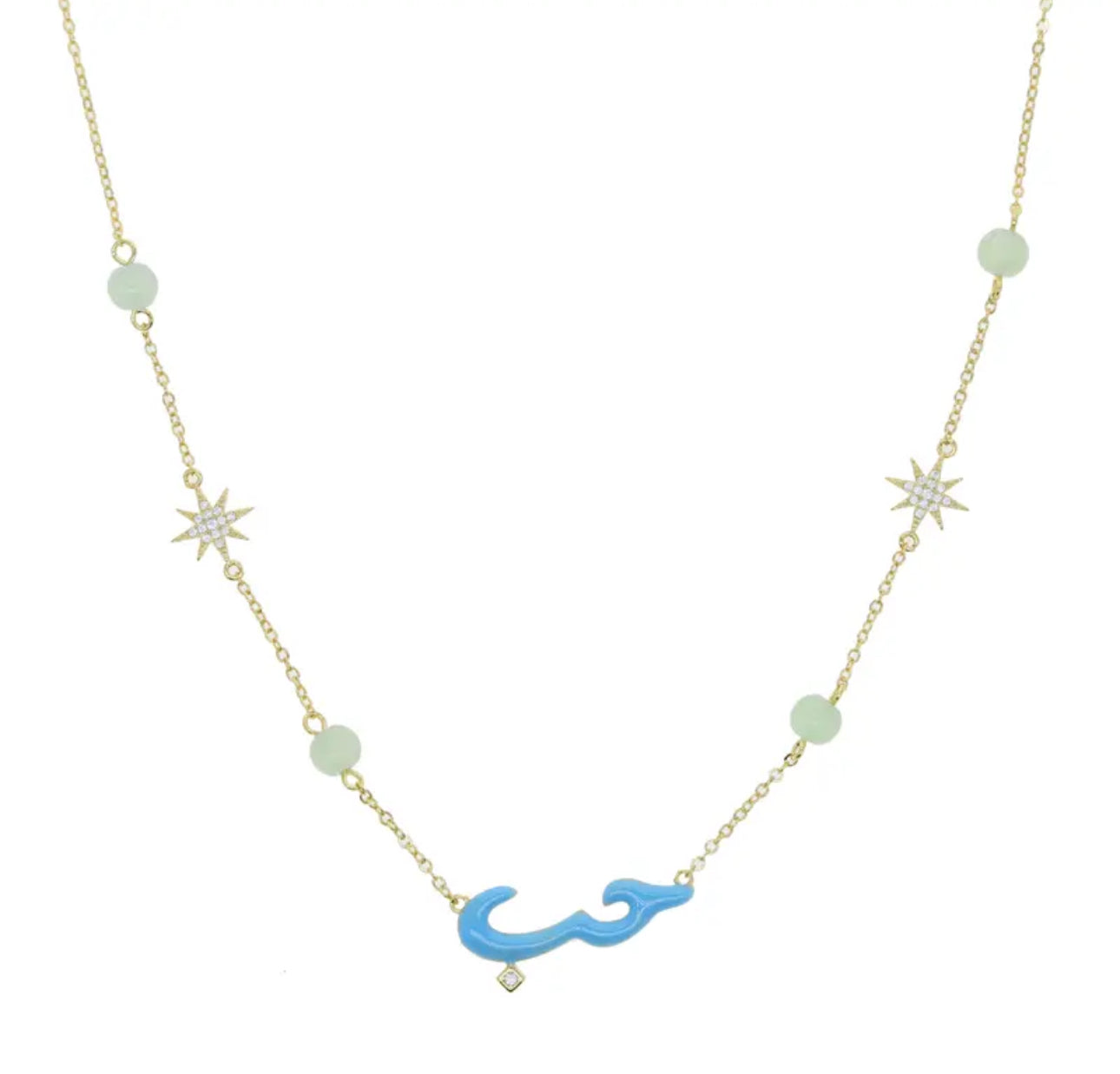 Habibi Barbie Pastel Enamel Bead Necklace (White, Blue, Yellow, Pink)