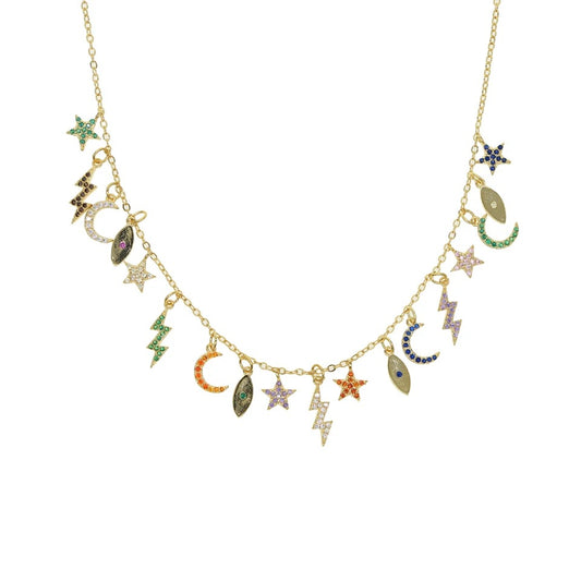 Festive Spirit Charm Necklace (Mix Metal)