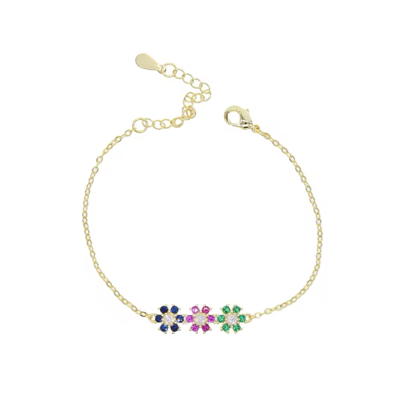 Alexis Floral Layer Bracelet (Mix Metal, 18k Gold Plating)
