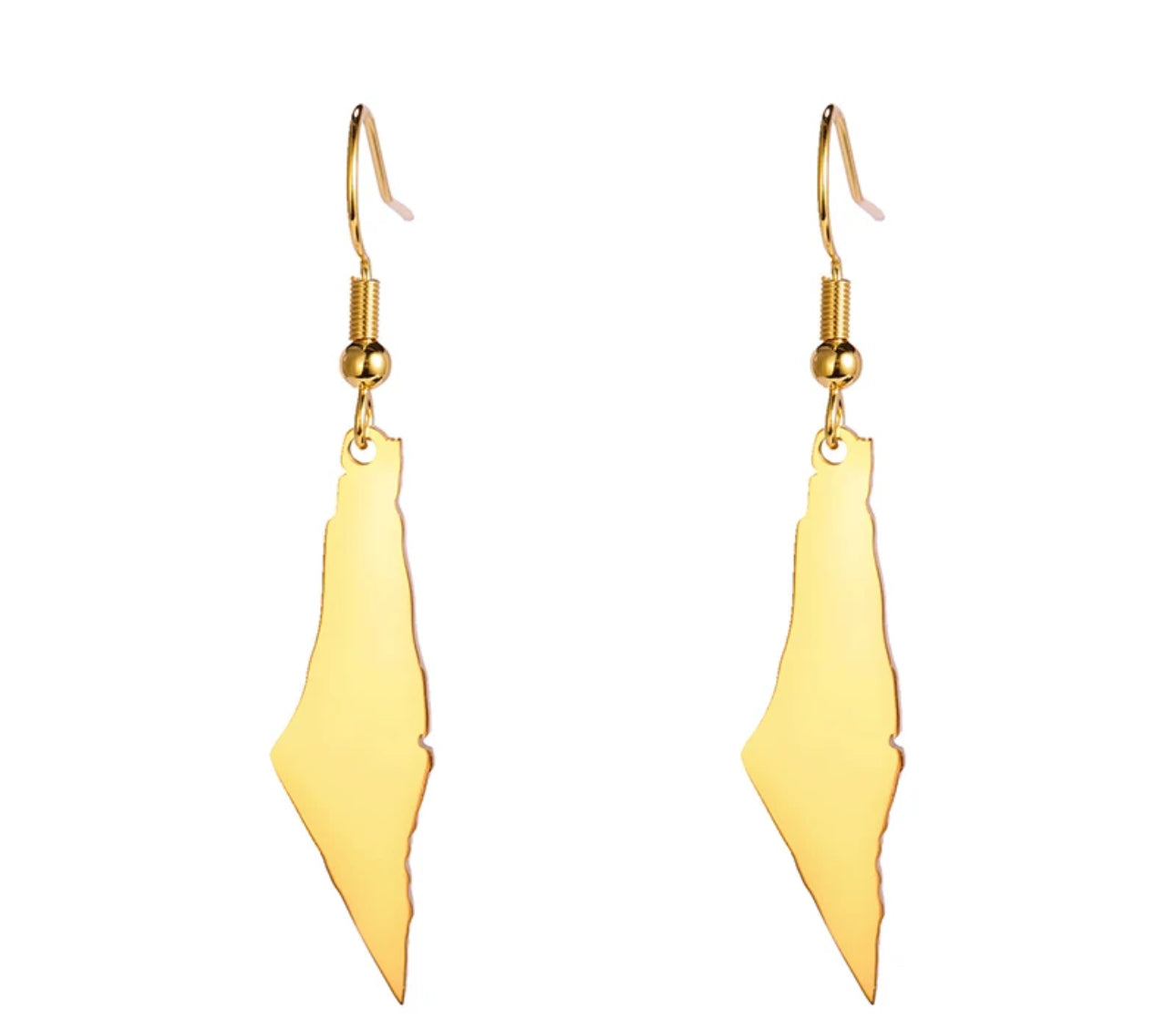 Gold Map Dangle Earrings