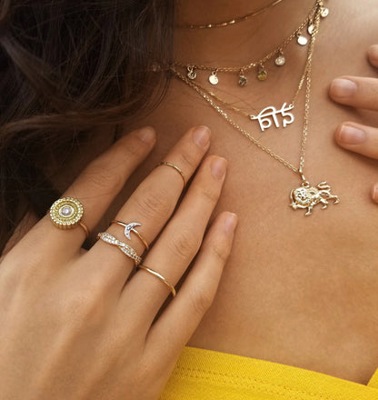 Sanskrit Devi Gold Goddess Necklace & Bracelet (Stainless Steel)