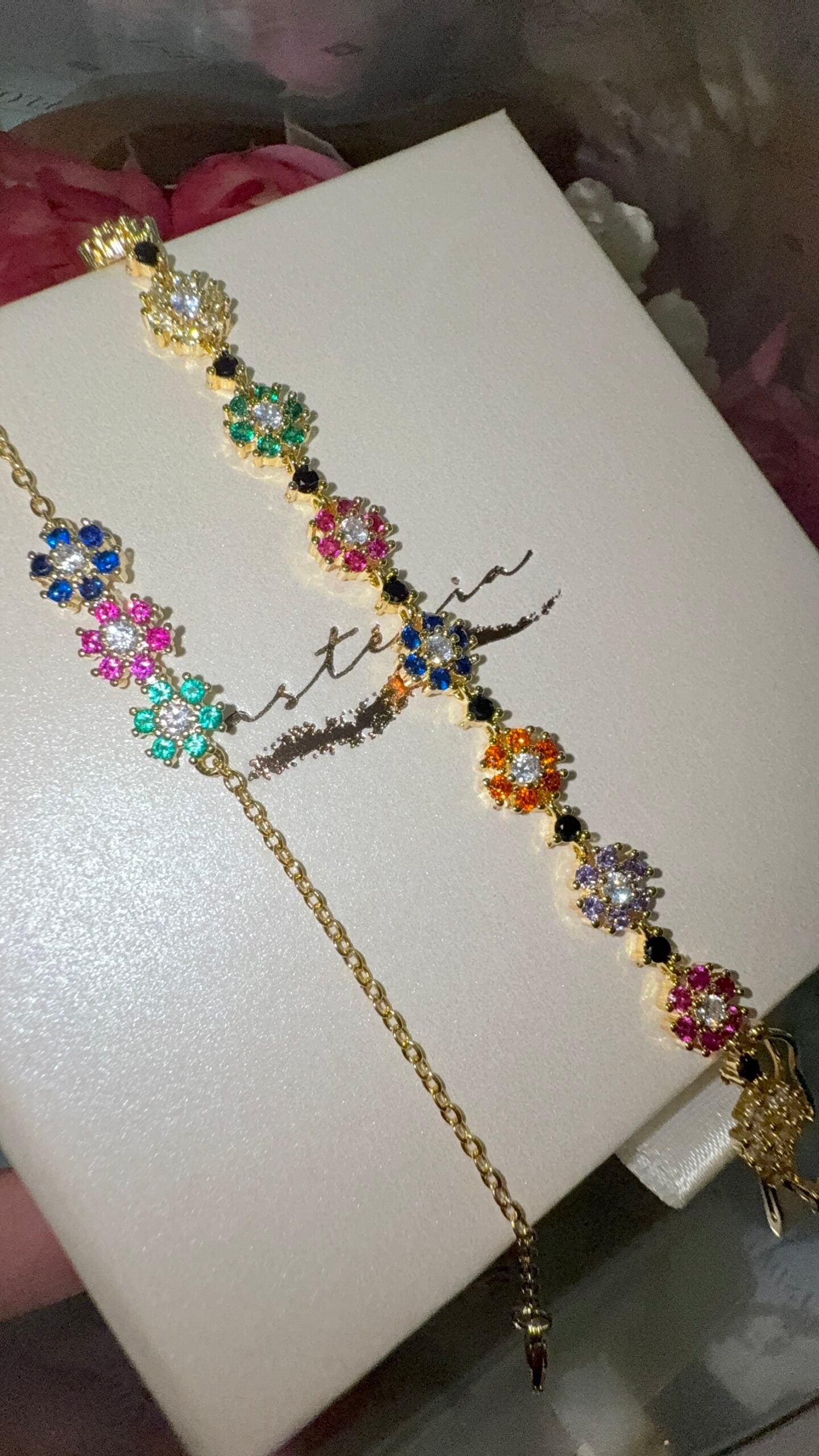 Alexis Floral Layer Bracelet (Mix Metal, 18k Gold Plating)