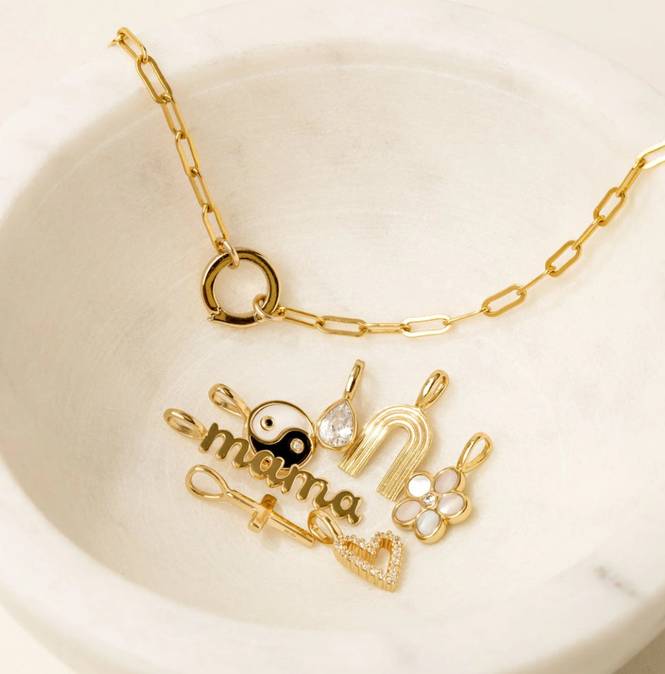 Chic Series Charmed (Stainless Steel, Paperclip & Rollolink Necklace & Bracelet)