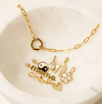 Chic Series Charmed (Stainless Steel, Paperclip & Rollolink Necklace & Bracelet)