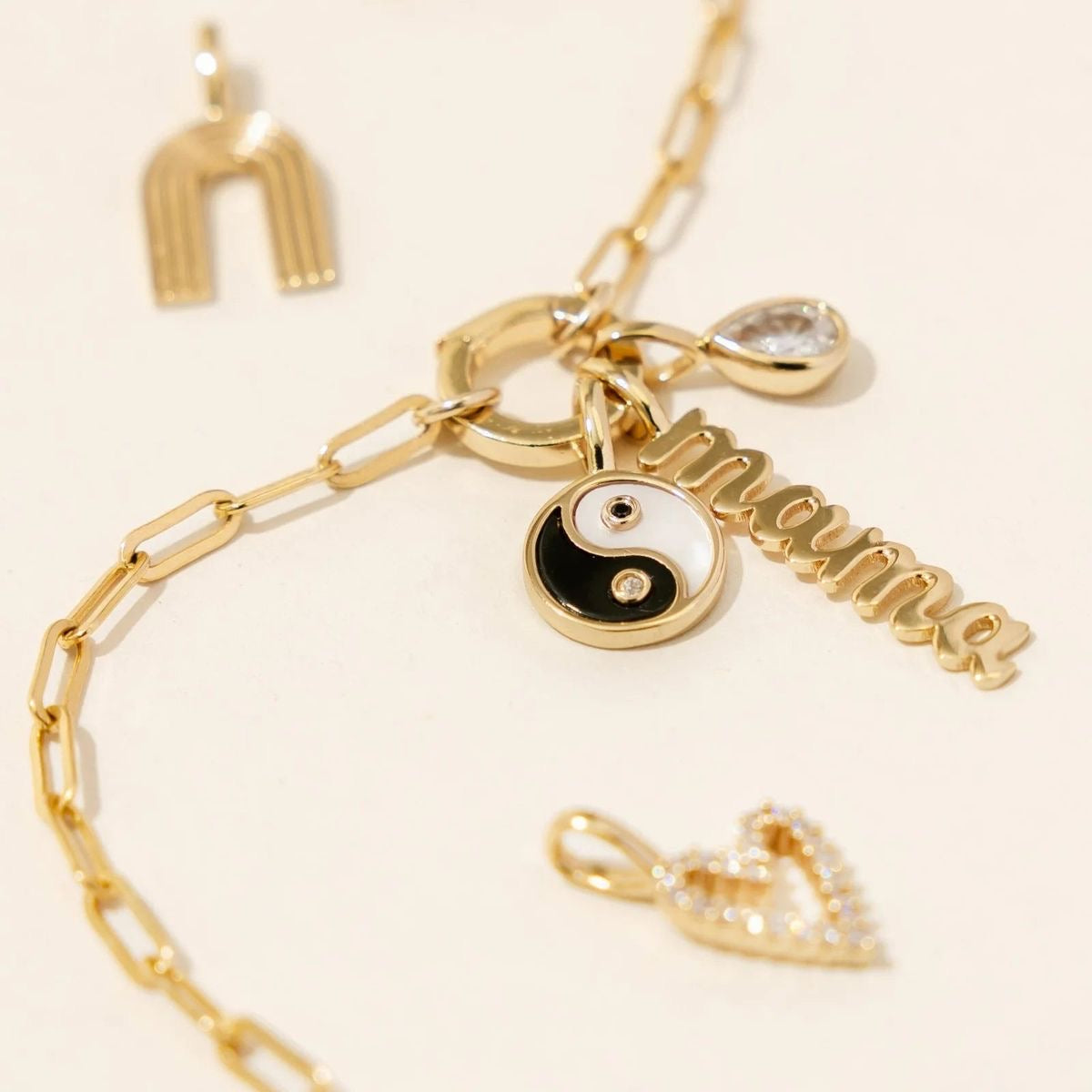 Chic Series Charmed (Stainless Steel, Paperclip & Rollolink Necklace & Bracelet)