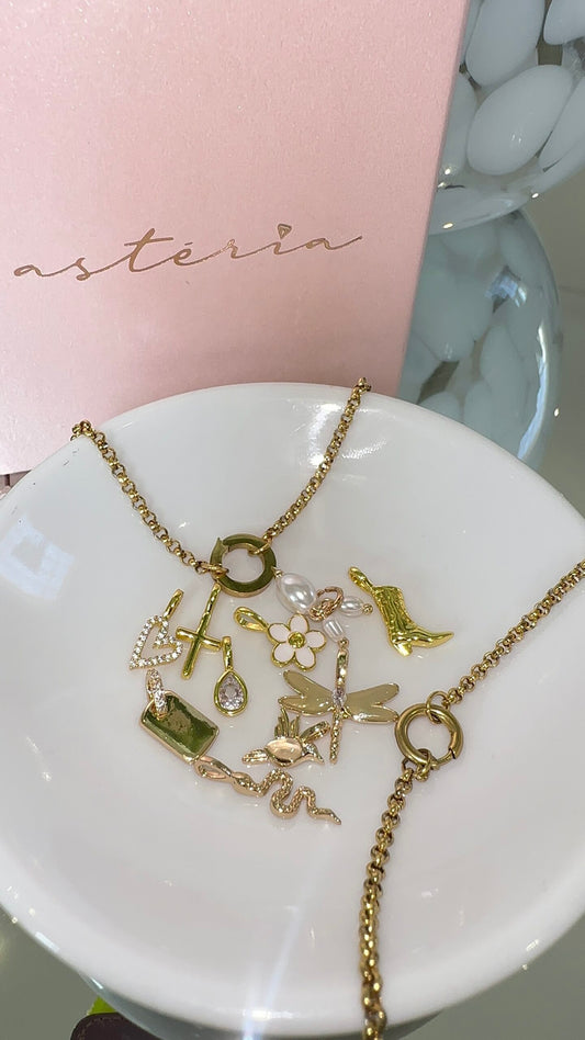 Chic Series Charmed (Stainless Steel, Paperclip & Rollolink Necklace & Bracelet)