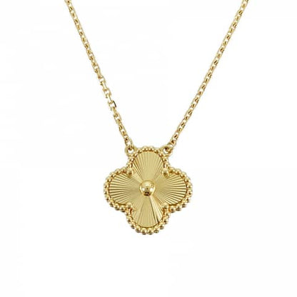 Gold Vintage Laser Cut Floating Pendant Necklace (925)
