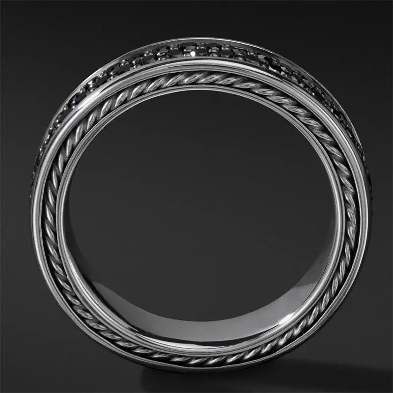 Mens Luxe Ebony Pave Ring