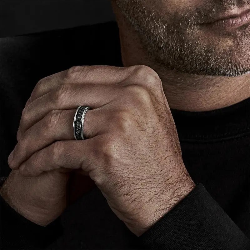 Mens Luxe Ebony Pave Ring