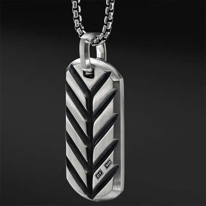 Mens Ebony Pave Amulet Necklace (65cm)