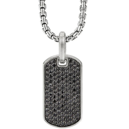 Mens Ebony Pave Amulet Necklace (65cm)