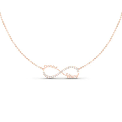 Personalised Lab Diamond Infinity Nameplate (14k, 925 Vermeil)
